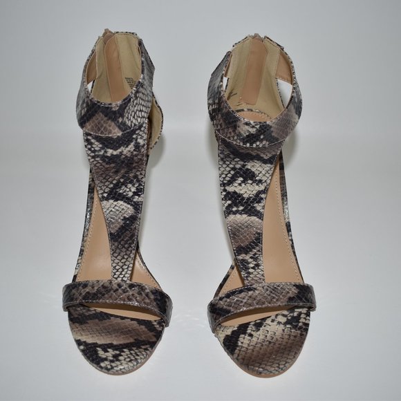 Just Fab Women's New Bridgette Snake Skin Open Toe - Picture 4 of 12